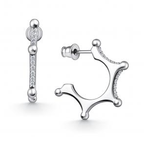 Серебряные серьги АЛЬКОР с фианитом 02-4950/00КЦ-00 фото