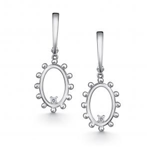 Серебряные серьги АЛЬКОР с фианитом 02-4951/00КЦ-00 фото
