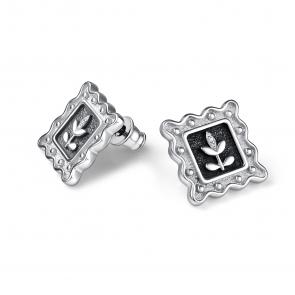 Серебряные серьги АЛЬКОР с фианитом 02-4955/00КЦ-17 фото