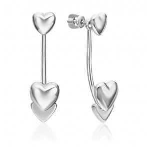 Серебряные серьги-трансформеры Platina 02-4956-00-000-0200 фото