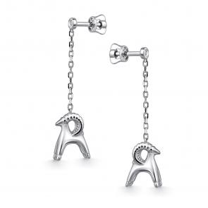 Серебряные серьги АЛЬКОР с фианитом 02-4957/00КЦ-00 фото