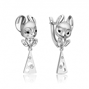Серебряные серьги Platina с эмалью 02-4978-00-000-0200 фото
