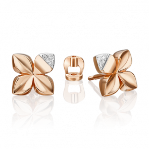 Серьги из комбинированного золота Platina с бриллиантом 02-4983-00-101-1111 фото