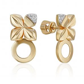 Серьги из комбинированного золота Platina с бриллиантом 02-4984-00-101-1121 фото
