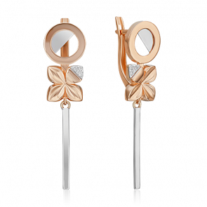 Серьги из комбинированного золота Platina с бриллиантом 02-4985-00-101-1111 фото