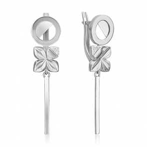 Серьги из комбинированного золота Platina с бриллиантом 02-4985-00-101-1120 фото