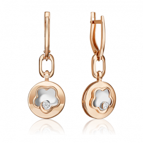 Серьги из комбинированного золота Platina с бриллиантом 02-4986-00-101-1111 фото