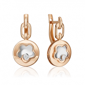 Серьги из комбинированного золота Platina с бриллиантом 02-4987-00-101-1111 фото