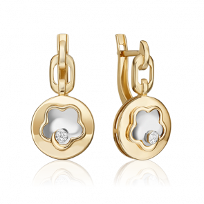 Серьги из комбинированного золота Platina с бриллиантом 02-4987-00-101-1121 фото