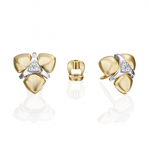 Серьги из комбинированного золота Platina с бриллиантом 02-4989-00-101-1121 фото