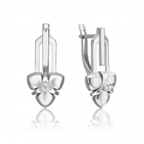 Серьги из белого золота Platina с бриллиантом 02-4990-00-101-1120 фото