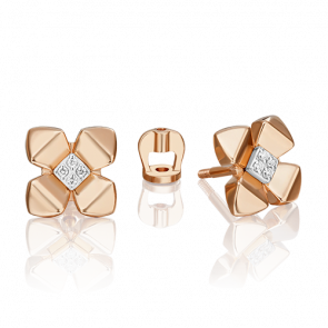 Серьги из комбинированного золота Platina с бриллиантом 02-4991-00-101-1111 фото