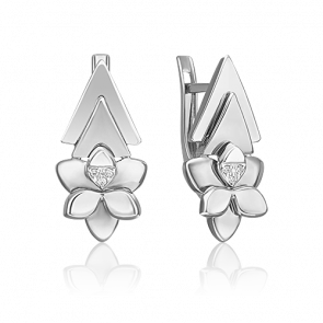 Серьги из комбинированного золота Platina с бриллиантом 02-4997-00-101-1120 фото