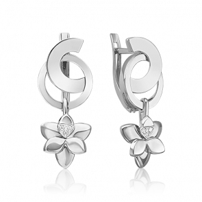 Серьги из комбинированного золота Platina с бриллиантом 02-4998-00-101-1120 фото