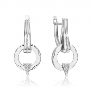 Серьги из белого золота Platina с бриллиантом 02-5004-00-101-1120 фото