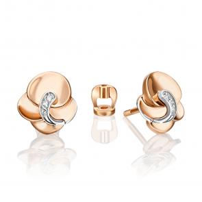 Серьги из комбинированного золота Platina с бриллиантом 02-5005-00-101-1111 фото