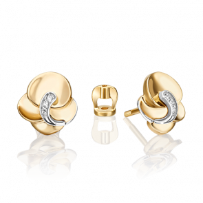 Серьги из комбинированного золота Platina с бриллиантом 02-5005-00-101-1121 фото