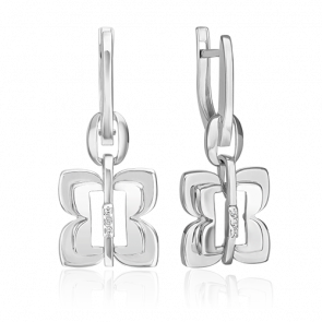 Серьги из белого золота Platina с бриллиантом 02-5010-00-101-1120 фото