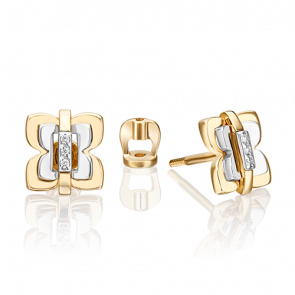 Серьги из комбинированного золота Platina с бриллиантом 02-5011-00-101-1121 фото