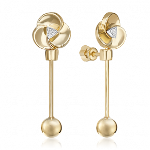 Серьги из комбинированного золота Platina с бриллиантом 02-5012-00-101-1121 фото