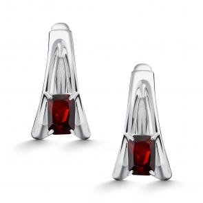 Серебряные серьги АЛЬКОР с гранатом 02-5013/00ГР-00 фото