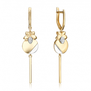 Серьги из комбинированного золота Platina с бриллиантом 02-5016-00-101-1121 фото