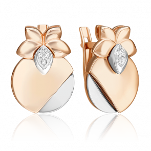 Серьги из комбинированного золота Platina с бриллиантом 02-5017-00-101-1111 фото