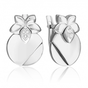Серьги из белого золота Platina с бриллиантом 02-5017-00-101-1120 фото