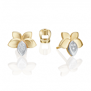 Серьги из комбинированного золота Platina с бриллиантом 02-5018-00-101-1121 фото