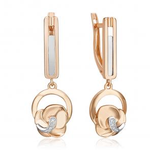 Серьги из комбинированного золота Platina с бриллиантом 02-5019-00-101-1111 фото