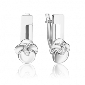 Серьги из белого золота Platina с бриллиантом 02-5020-00-101-1120 фото