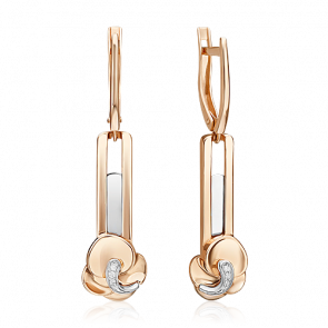 Серьги из комбинированного золота Platina с бриллиантом 02-5021-00-101-1111 фото