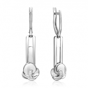 Серьги из белого золота Platina с бриллиантом 02-5021-00-101-1120 фото