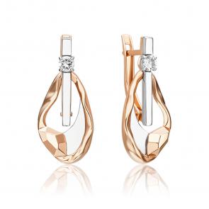 Серьги из комбинированного золота Platina с топазом 02-5024-00-201-1111 фото