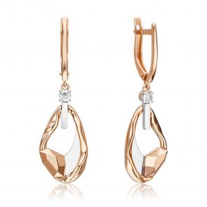 Серьги из комбинированного золота Platina с топазом 02-5025-00-201-1111 фото