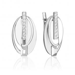 Серьги из белого золота Platina с топазом 02-5026-00-201-1120 фото