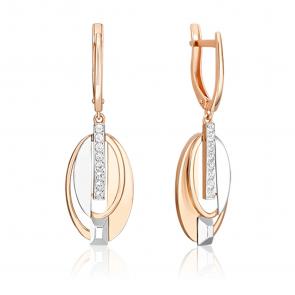 Серьги из комбинированного золота Platina с топазом 02-5027-00-201-1111 фото
