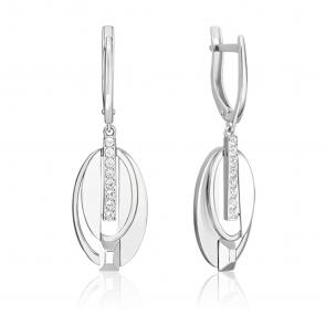 Серьги из белого золота Platina с топазом 02-5027-00-201-1120 фото