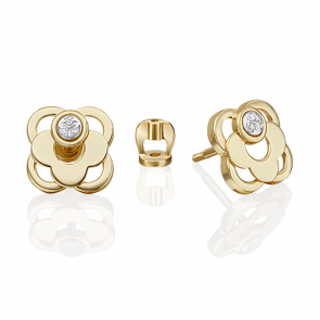 Серьги из комбинированного золота Platina с бриллиантом 02-5029-00-101-1121 фото