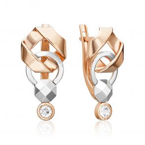 Серьги из комбинированного золота Platina с топазом 02-5030-00-201-1111 фото