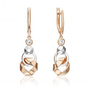 Серьги из комбинированного золота Platina с топазом 02-5031-00-201-1111 фото
