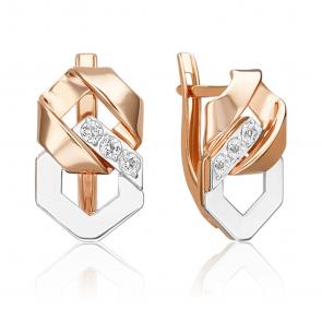 Серьги из комбинированного золота Platina с топазом 02-5032-00-201-1111 фото