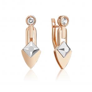 Серьги из комбинированного золота Platina с топазом 02-5033-00-201-1111 фото