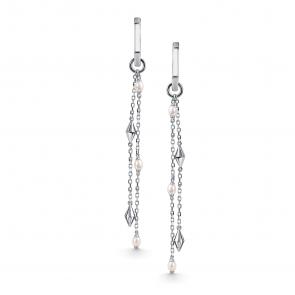 Серебряные серьги-трансформеры АЛЬКОР с жемчугом 02-5033/0ЖСВ-00 фото