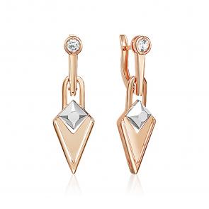 Серьги из комбинированного золота Platina с топазом 02-5035-00-201-1111 фото