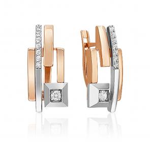 Серьги из комбинированного золота Platina с топазом 02-5040-00-201-1111 фото