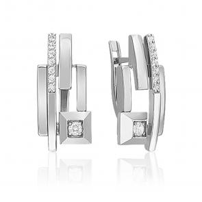 Серьги из белого золота Platina с топазом 02-5040-00-201-1120 фото