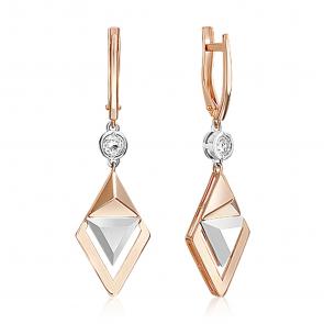 Серьги из комбинированного золота Platina с топазом 02-5041-00-201-1111 фото