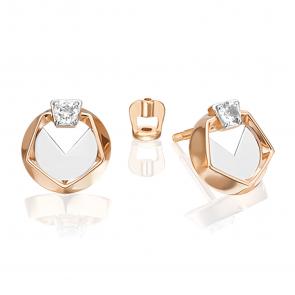 Серьги из комбинированного золота Platina с топазом 02-5042-00-201-1111 фото