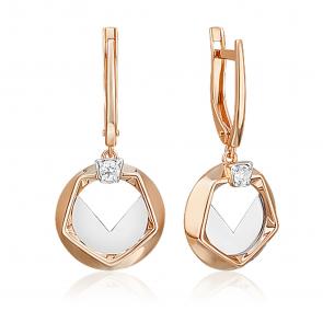 Серьги из комбинированного золота Platina с топазом 02-5043-00-201-1111 фото